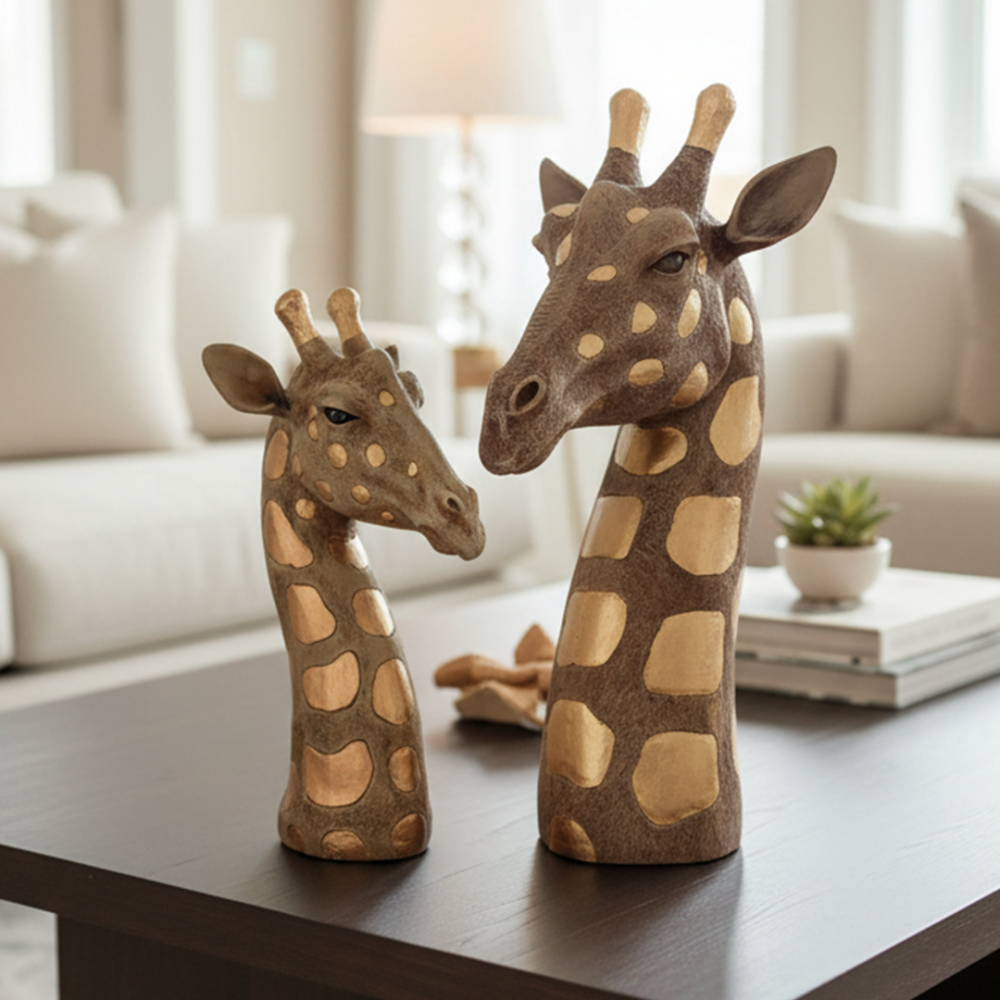 2’li Zürafa Heykel Biblo Seti 40x21 cm