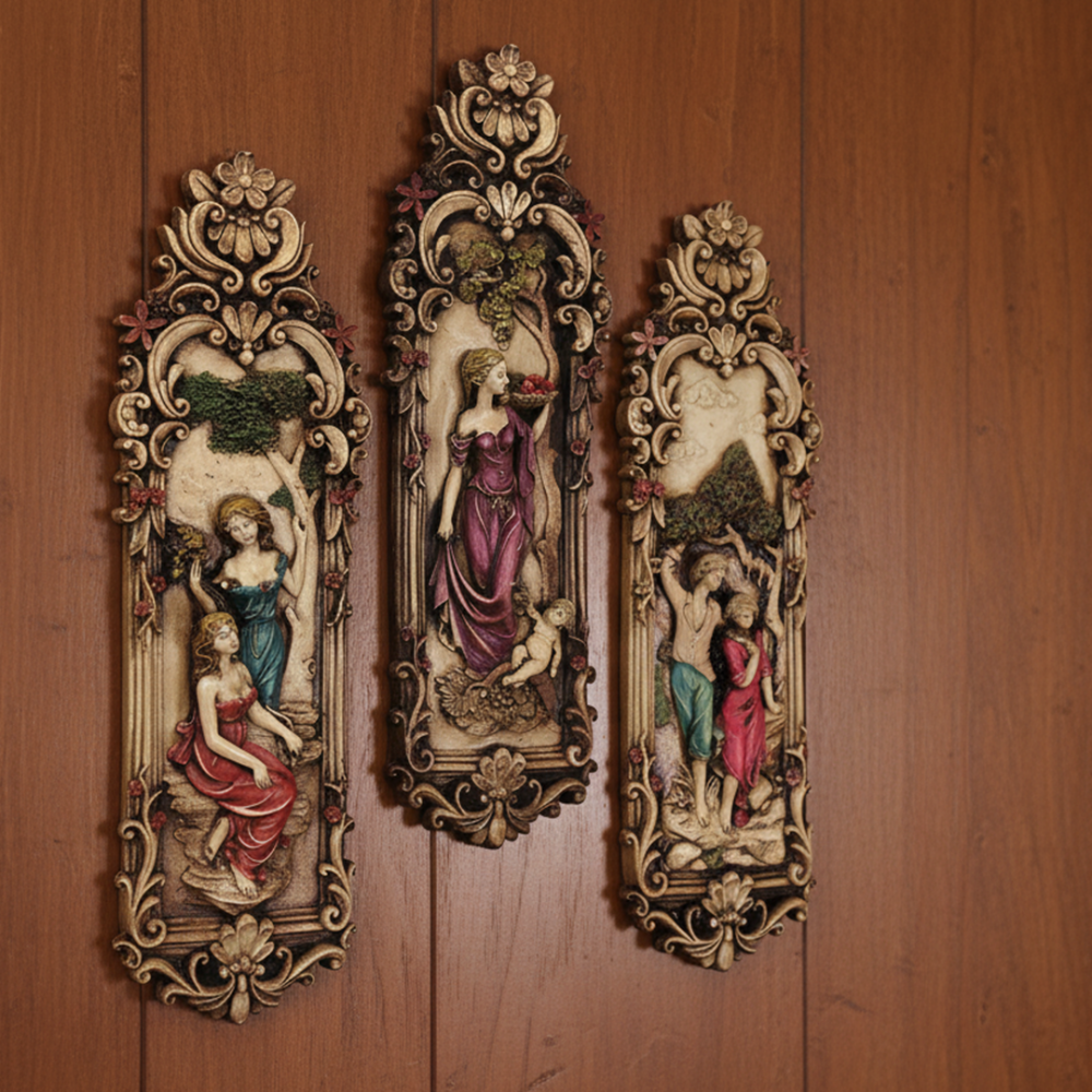 3’lü Vintage Duvar Panosu Seti 45x14 cm - 2