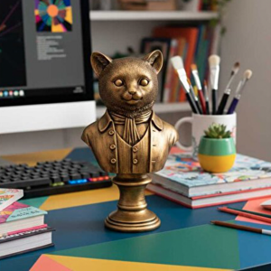 Beyefendi Kedi Biblo Heykeli 25x13 cm - 1