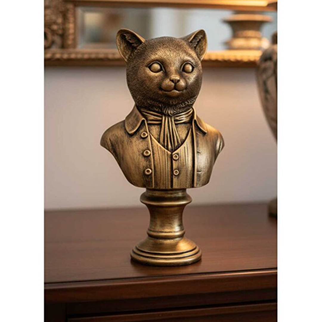 Beyefendi Kedi Biblo Heykeli 25x13 cm - 2