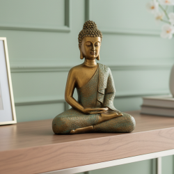 Büyük Boy Buda Heykeli Gold 35x27 cm - 1