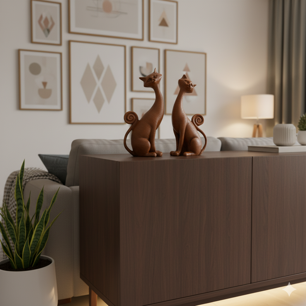 Dekoratif 2’li Kedi Biblo 21x10 cm - 2