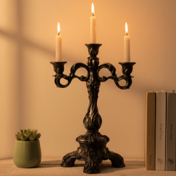 Dekoratif 3 Kollu Şamdan Mumluk (37x25cm) - 3