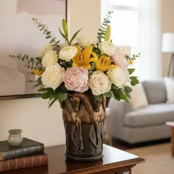 Dekoratif Atlı Vazo Biblo 22x29 cm - 2