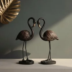 Dekoratif Flamingo Obje Biblo Seti (2 Parça) (25x14cm) - 1