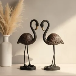 Dekoratif Flamingo Obje Biblo Seti (2 Parça) (25x14cm) - 2