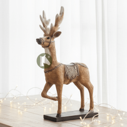 Dekoratif Yılbaşı Geyik Heykeli Biblo Büyük Boy Figür (40x25 cm ) - 1