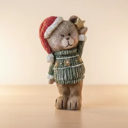 Dekoratif Yılbaşı Noel Ayıcık Biblo ve Hediyelik Obje (18x10cm) - 3