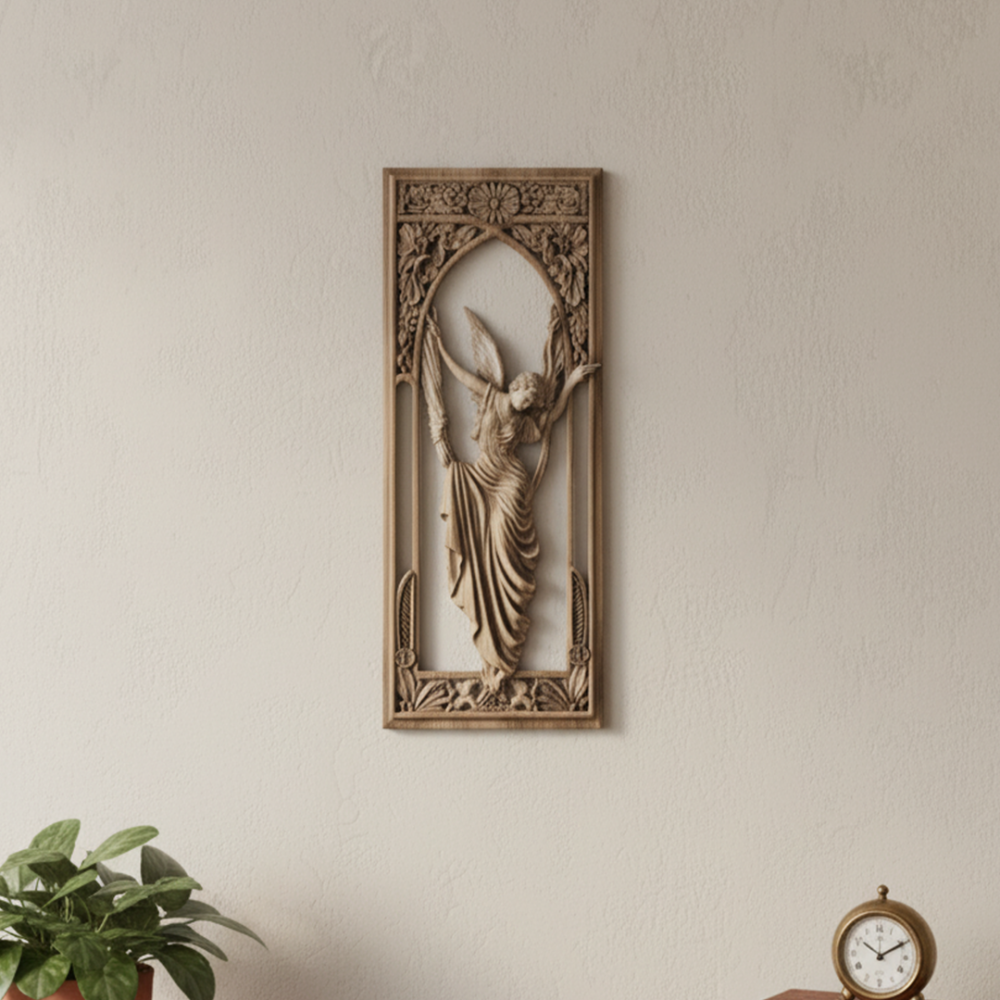 Melekli Dekoratif Duvar Panosu ve Tablosu 45x21 cm