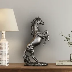 Dekoratif Şahlanan At Heykeli Biblo 35x18 cm - 4