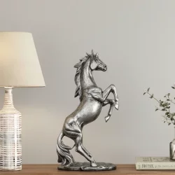 Dekoratif Şahlanan At Heykeli Biblo 35x18 cm - 5