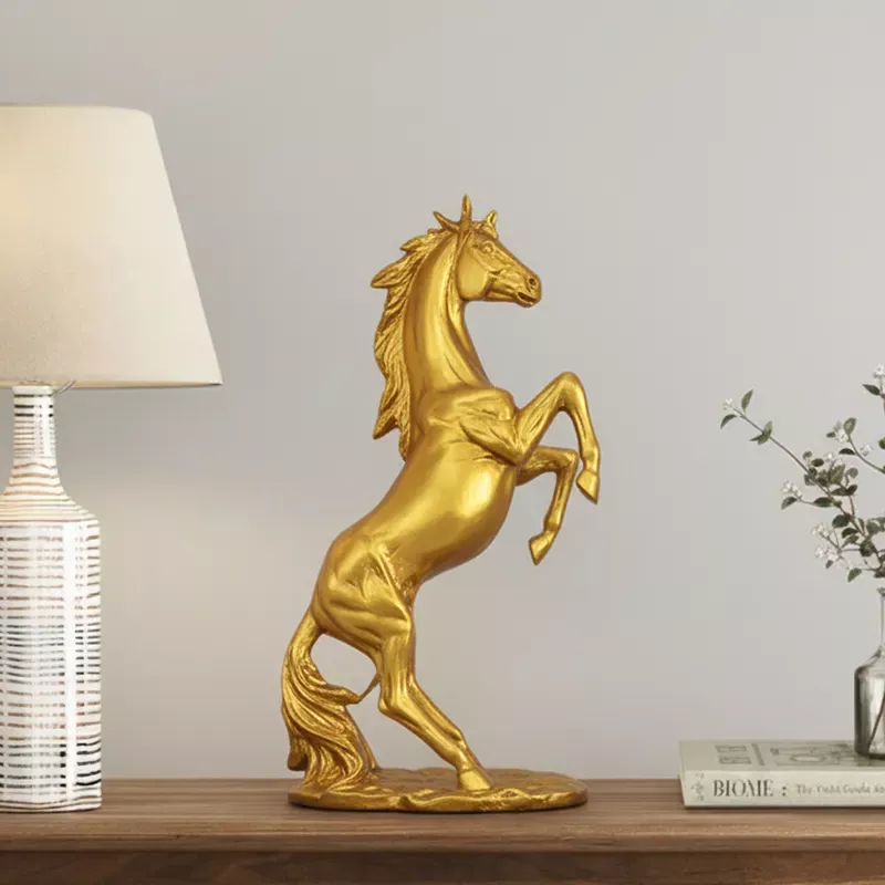 Dekoratif Şahlanan At Heykeli Biblo 35x18 cm - 6