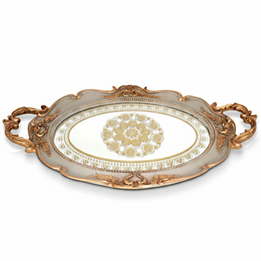 Vintage Aynalı Nişan Söz Kına Tepsisi 48x28 - 2