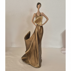 Yelpazeli Kadın Şişe Tutucu Şaraplık 35x17cm - 1